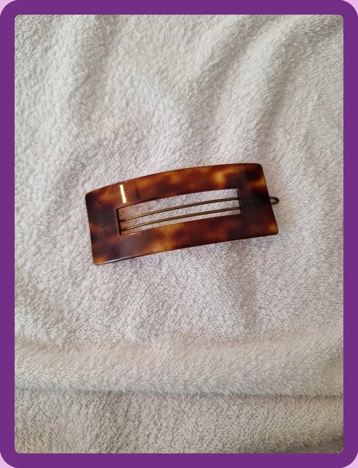 Barrette à cheveux rectangulaire vintage effet écaille de tortue